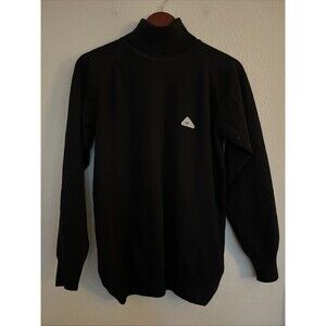 Monte Carlo Wool Blend Black Mock Neck Long Sleeve Pullover Sweater SZ M